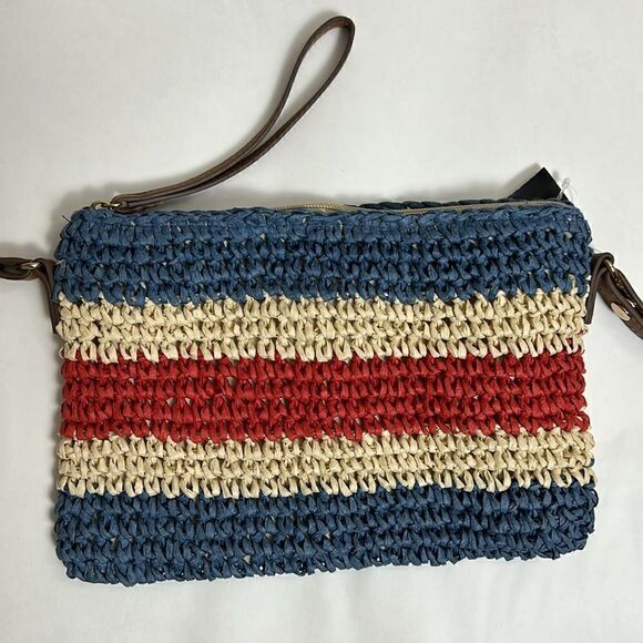 INC International Concepts Handbags - New INTERNATIONAL CONCEPT INC natural straw clutch wristlet crossbody bag